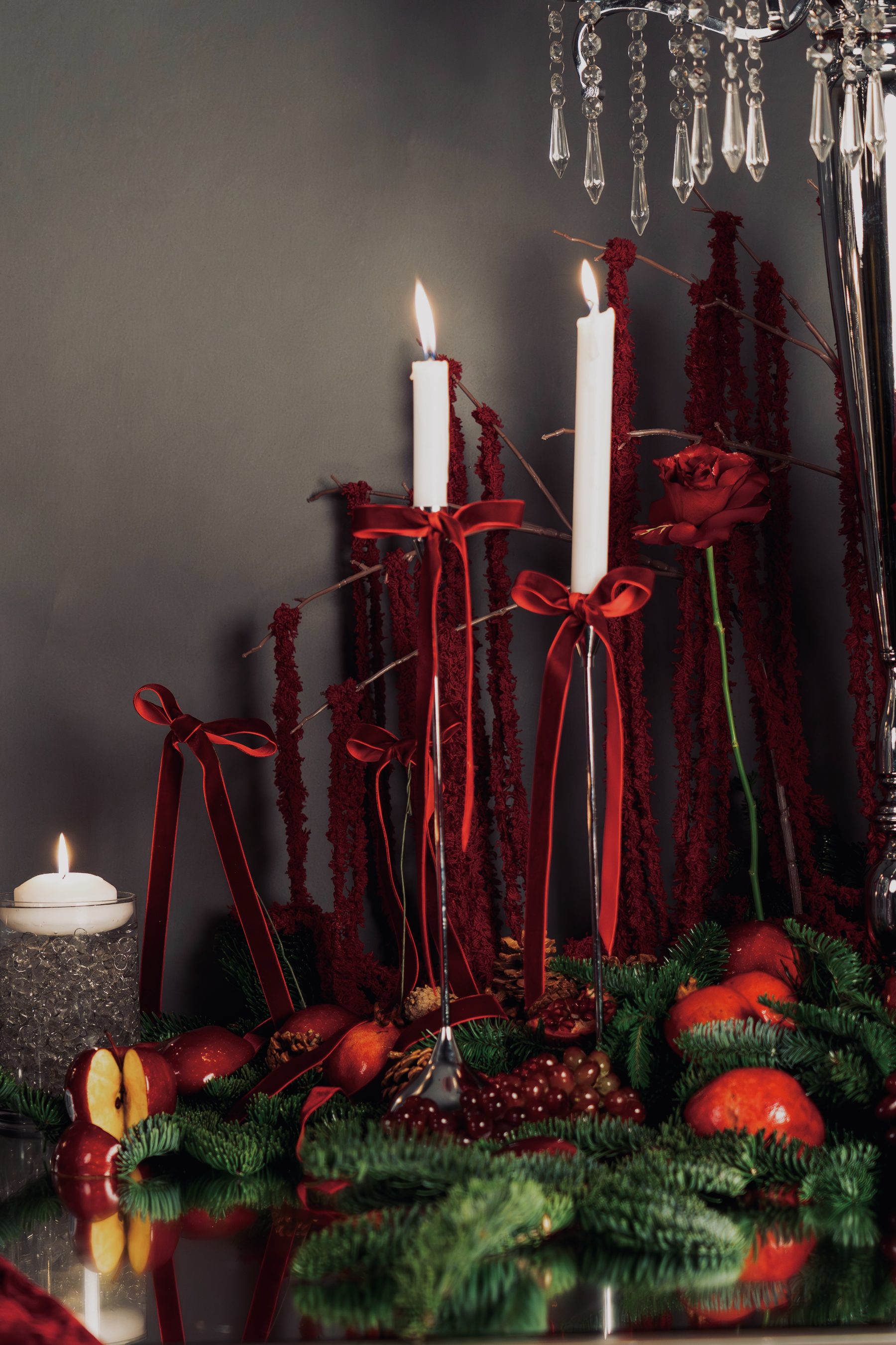 Red candle styling