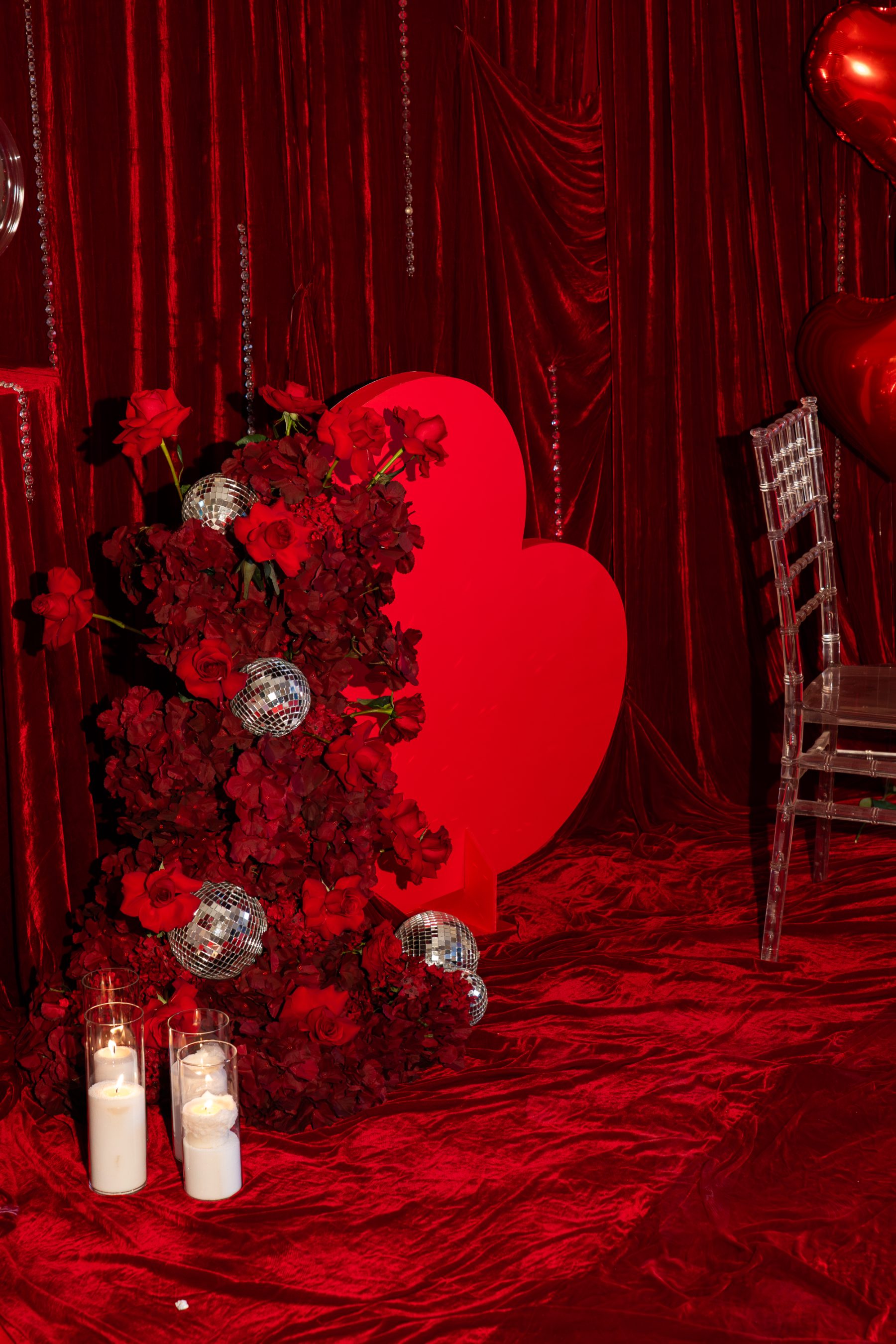 Red event styling with hearts