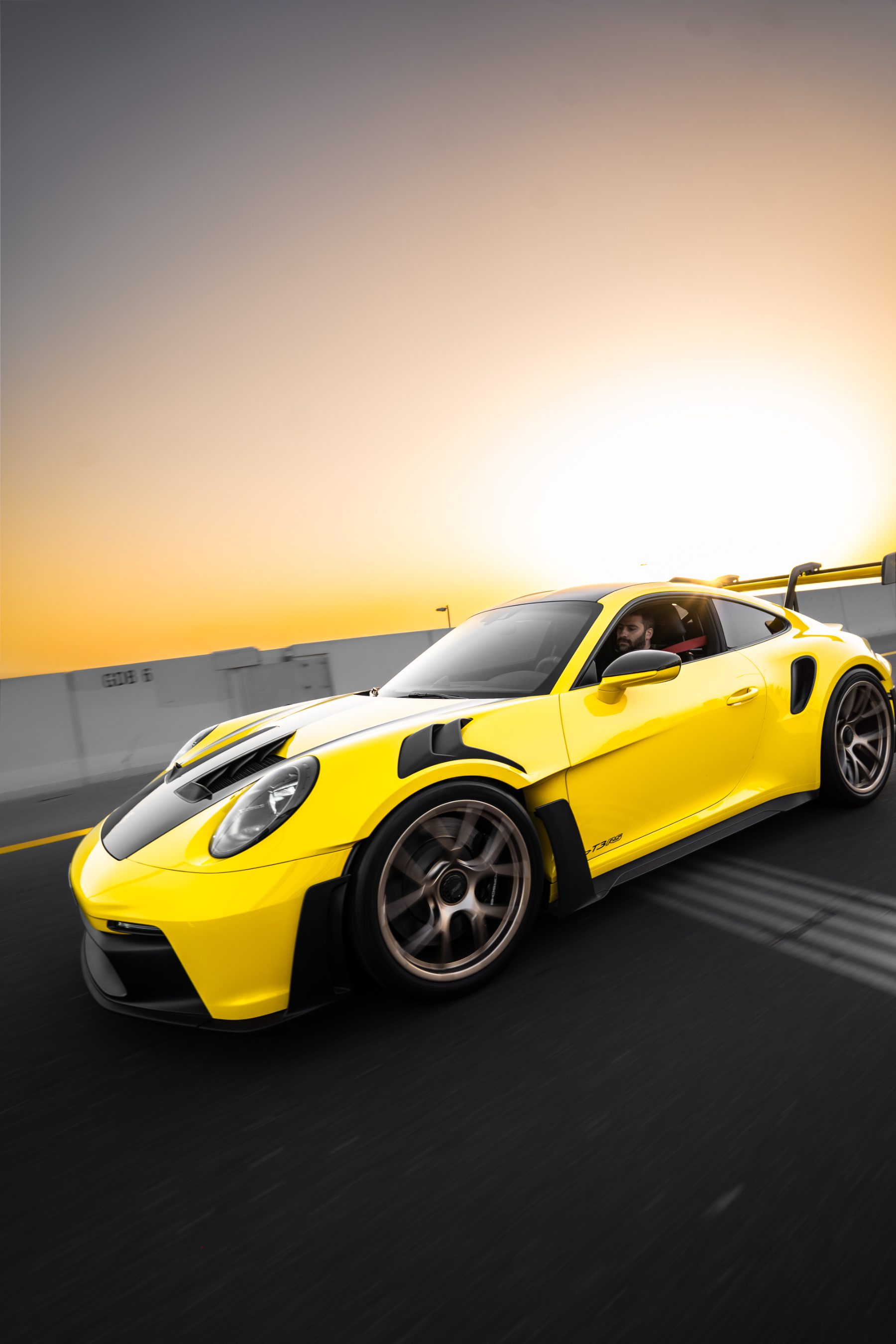 Porsche 911 GT3 RS at sunset