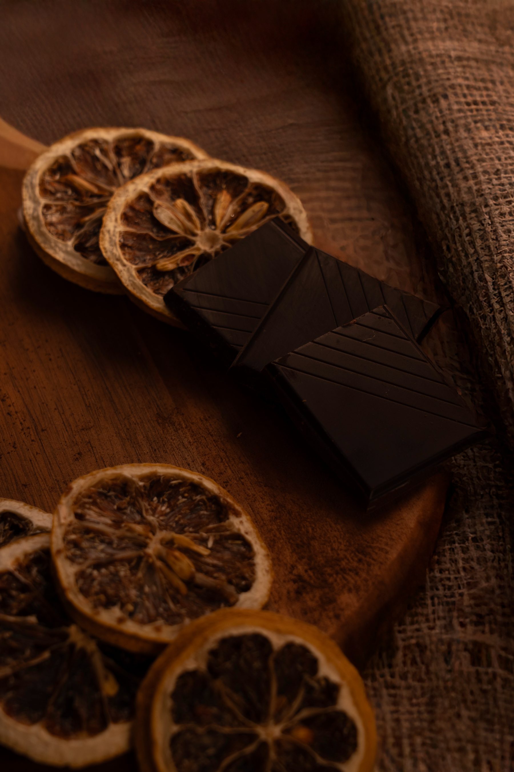 Dark chocolate and dried orange