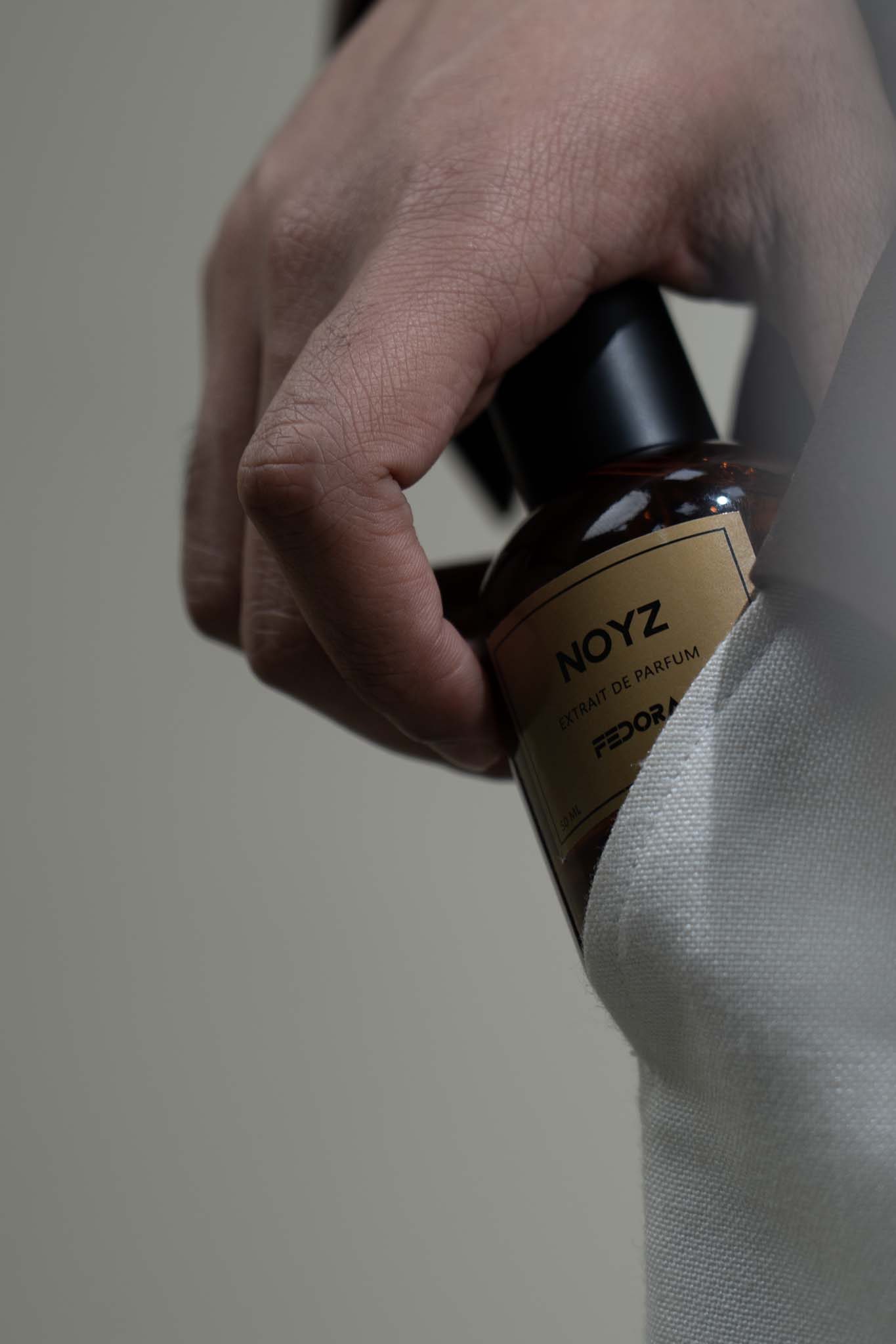 Noyz against textured jacket